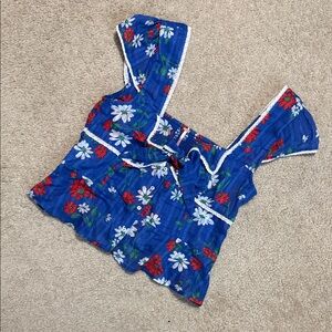 Free People Call Me Baby Blouse in Blue Quartz